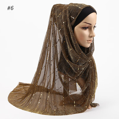 

New Muslim scarf European&American style sequins cross-border headscarf Muslim hijab autumn shawl scarves