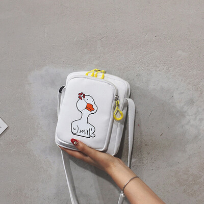 

Tailored Women Fun Cute Ducklings Shoulder Bag Cartoon Girl Student Slung Canvas Bag