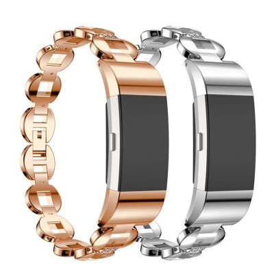 

New Style Adjustable Wrist Strap Smart Watch Crystal Stainless Steel Watch Band Wristwatch for Fitbit Charge 2