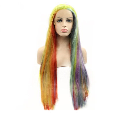 

Dolago Long Straight Synthetic Hair Lace Front Wigs For Black Women Hair Free Parting