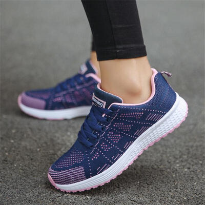 

Fast delivery Women casual shoes fashion breathable Walking mesh lace up flat shoes sneakers women 2018 tenis feminino