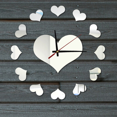 

〖Follure〗Loving Heart DIY Clock Self Adhesive Interior Wall Creative Decoration SR