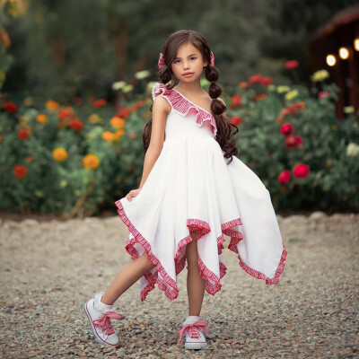 

Toddler Baby Kids Girls Sleeveless Ruched Dress Princess Dresses Clothes