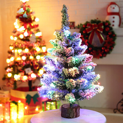 

〖Follure〗Artificial Flocking Snow Christmas Tree LED Multicolor Lights Holiday Decoration
