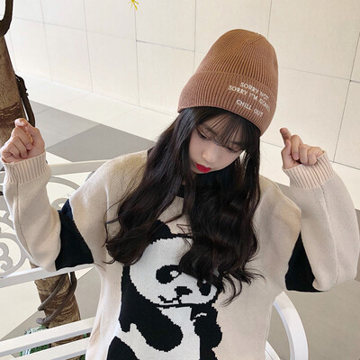 

Cap children warm in autumn&winter wool hat Korean version 100 cap Japanese ear protection ins knitting hat mens tide