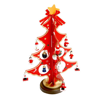 

Toponeto Merry Christmas Decor Toy Doll Gift Home Children Kids Santa Snowman Wood Tree