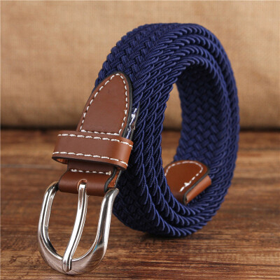 

Fashion Unisex belt high quality Elastic tension canvas Alloy pin buckle Men&Women belt solid color casual cowboy Men belt