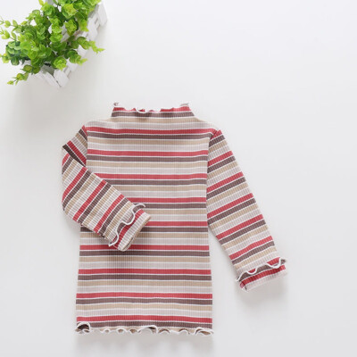 

Autumn Baby Girl Long Sleeve T-Shirts Kids Stripe Printed Tops Tees Casual Blouse