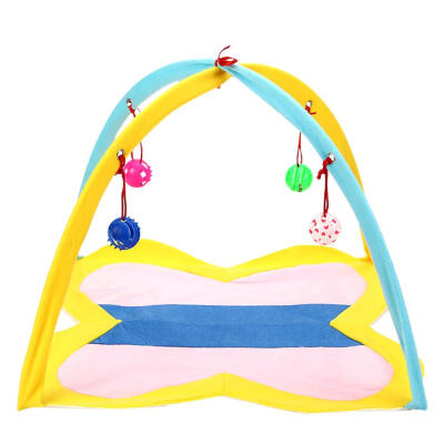 

Cat Play Tent Hammocks Sleep Bed Foldable Kitten Mat with Balls Pets Toys