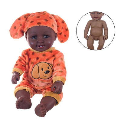 

Tailored 50cm Lifelike Reborn Vinyl Baby Doll African Boy Doll With Rompers Hat Suit OR