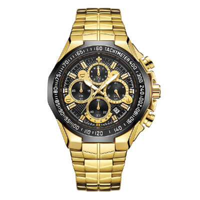 

Business Quartz Men Watch 5ATM Waterproof Military Sports Luminous Watch Chronograph Calendar Skeleton Wristwatch with
