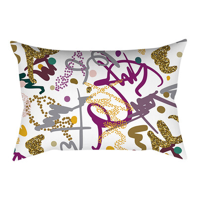 

〖Follure〗Pink small fresh printing square pillowcase home decoration car sofa 30X50cm