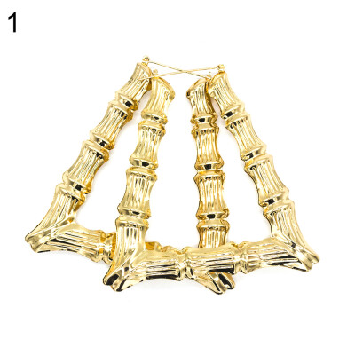 

Fashion Women Bamboo Joints Triangle Heart Earrings Party Statement Jewelry Gift