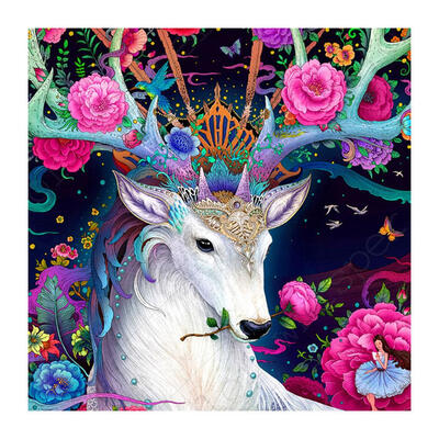 

5D DIY Full Drill Diamond Painting Flowers Deer Cross Stitch Embroidery Kit