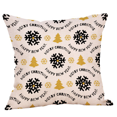 

Tailored Christmas Pillow Case Glitter Cotton Linen Sofa Throw Cushion Cover Home Decor