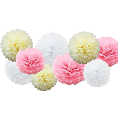 

Gobestart 9pcs Tissue Paper Pompoms Flower Balls Fluffy Christmas Wedding Party Decoration