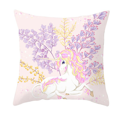 

Cartoon Unicorn Pillowcase Peach Skin Cashmere Print Sofa Cushion Cover Throw Pillow Case Home Decoration Fashion