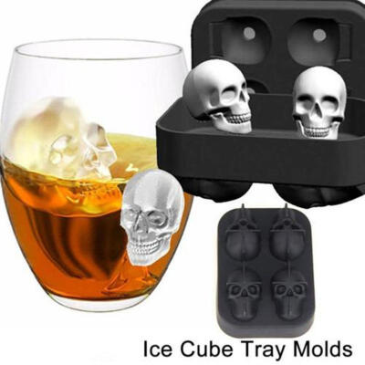 

4 Lattice 3D Creative Skull Soft Silicone Chocolate Candy Cavity Ice Mold Party Supplies