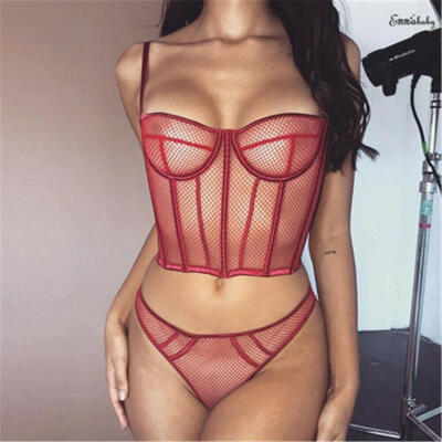 

Hot Fashion See-through Underwear Women Sexy Lace Sleepwear Babydoll Lingerie Nightdress Pajamas Bra Set -XL