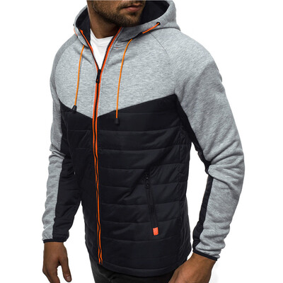 

Toponeto Men Casual Long Sleeve Patchwork Hoodie Hooded Sweatshirt Top Tee Outwear Blouse