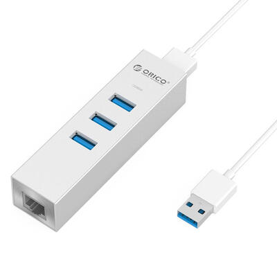 

ORICO ASH3L-U3 3 Port USB 30 Hub Splitter RJ45 Gigabit Ethernet Adapter
