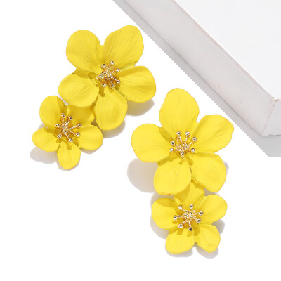

Statement Big Flower Earrings For Women New Fashion Sweet Plant Drop Earrings Femme Brinco Temperament Wholesale Korean Jewelry
