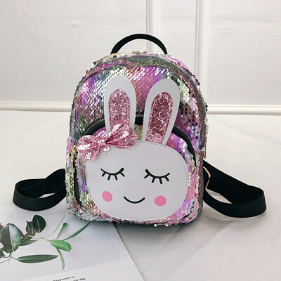

Kids Cartoon Rabbit Sequin Backpack Children Girl Boy School Book bag Laser Sequin Small Backpack Travel Rucksack