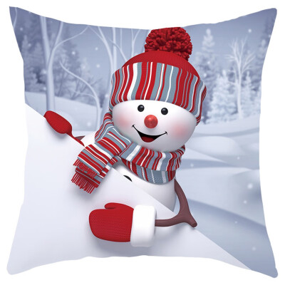 

Siaonvr Christmas Sofa Pillow Case 3D Snowman Cushion Cover Decorative Covers