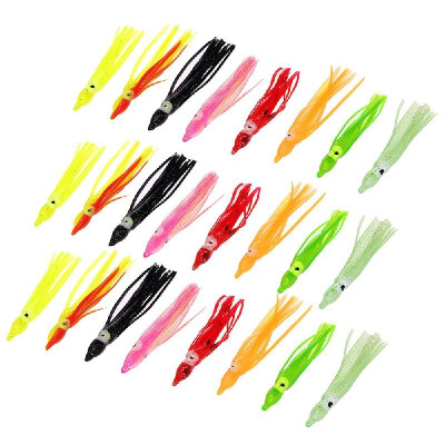 

Lixada 24PCS 9cm2g Soft Plastic Octopus Lures Squid Skirt Lures Trolling Bait for Freshwater or Saltwater Fishing