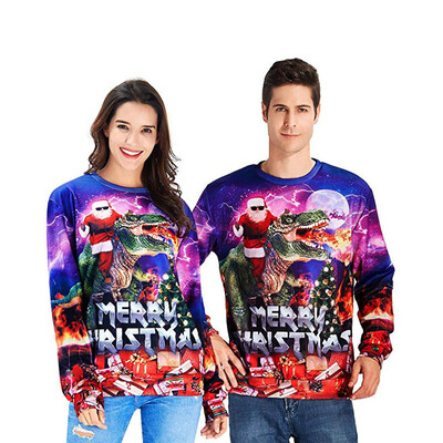 

Toponeto Mens Casual Christmas Lover 3D Print Party Long Sleeve Hoodie Top Blouse