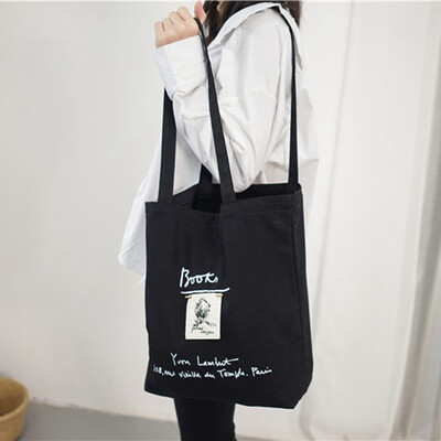 

New Fashion Women Shopping Bag Ladies Canvas Letter Shopping Bags Totes Beach Bags Girls School Bags Vintage
