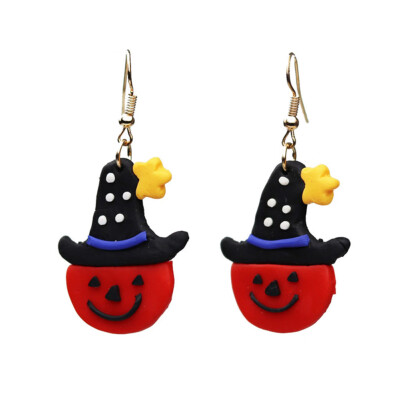 

Yuwooben Halloween Cartoon Pumpkin Ghost Earrings Fancy Dress Witch Skull Pumpkin Ghost Bat Alien Novelty Earrings