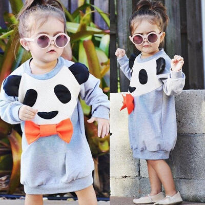 

Toddler Kids Baby Girl Princess Party Sweatshirt Panda Casual Dress Clothes