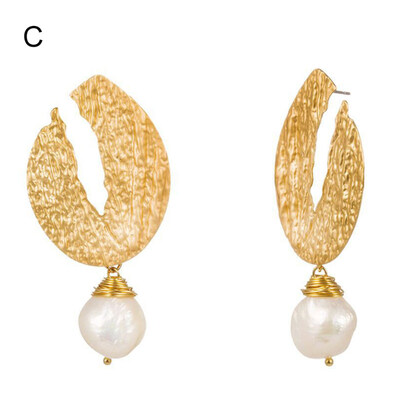 

Fashion Irregular Faux Pearl Geometric Dangle Earrings Women Party Jewelry Gift
