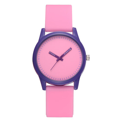 

Fashion trendy solid color high-end watches micro-selling womens models simple PU silicone quartz watch