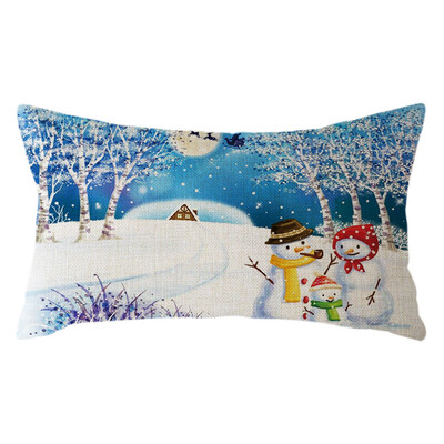 

Tailored Christmas Santa Claus Pillow Case Linen 30x50cm Throw Cushion Cover Home Decor