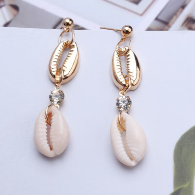 

EK649 Big Shell Drop Earrings For Women Creative Starfish Conch Cowrie Hanging Brincos Statement Earrings Boho Beach Jewelry