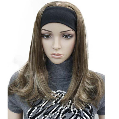 

StrongBeauty Medium Blonde Highlights Natural Slight Waves Heat Ok Synthetic HEADBAND Wig COLOUR CHOICES