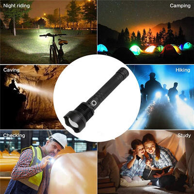 

Super Bright Aluminum Alloy LED Flashlight USB Charging Telescopic Torch for Outdoor