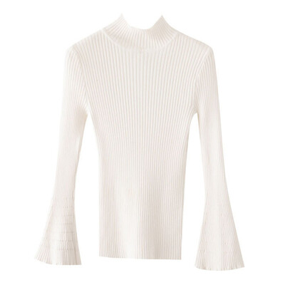 

Sweater bottoming half-high collar Autumn Winter Korean sweater women Long-sleeve Solid Turtleneck Knitted Sweater Pullover Slim