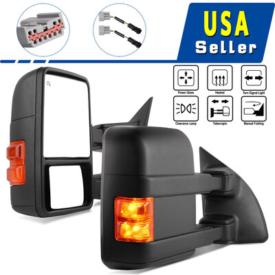 

for 99-07 Ford F250-F550 SuperDuty Towing Mirrors Pair Power Heated Amber Signal