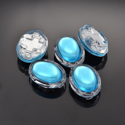 

Sew on Taiwan Acrylic Garment Accessories Oval DeepSkyBlue 205x16x9mm Hole 1mm