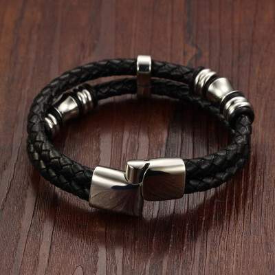 

Retro Simple Leather Stitching Personality Mens Leather Bracelet Wild