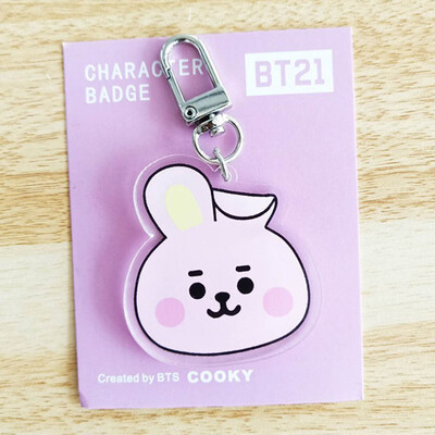 

CAR-TOBBY Kpop BTS Keychain TATA COOKY MANG Pendant Keyring Key Chain Acrylic