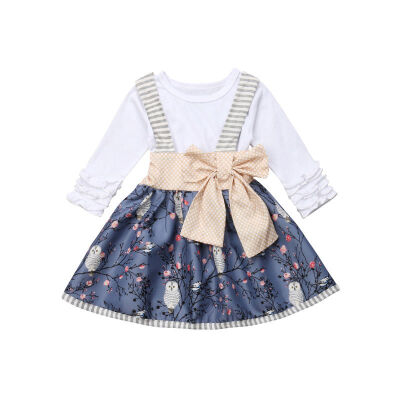 

SUNSIOM Fashion Newborn Kids Baby Girl Top T-shirt Suspender Skirt Dress Outfits Clothes