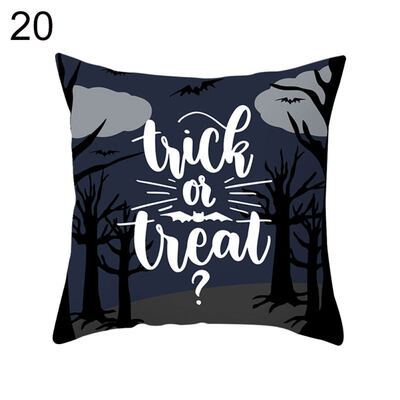 

Halloween Pumpkin Ghost Bat Trick or Treat Cushion Cover Pillow Case Sofa Decor