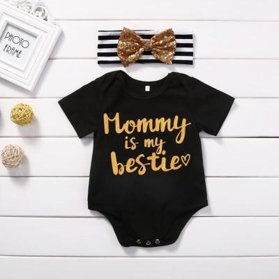 

Newborn Baby Boys Girls Romper Bodysuit Jumpsuit Headband Outfits Set Clothes