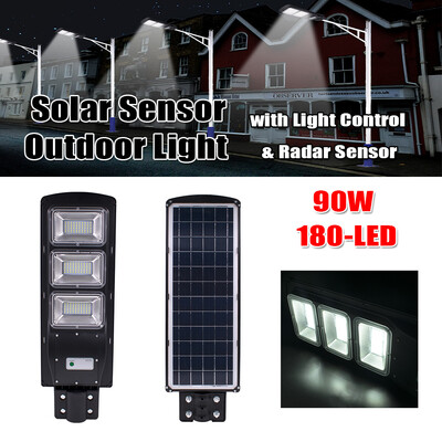 

90W180LED Solar LED Street Light Radar PIR Motion Sensor Light Control Wall Lamp