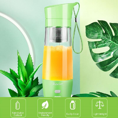 

Mini Juicer Cup 430ml Fruit Juice Mixer Travel Blender with Stainless Steel 2-Blades USB Rechargeable