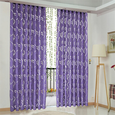 

Gobestart 2 PCS Vines Leaves Tulle Door Window Curtain Drape Panel Sheer Scarf Valances